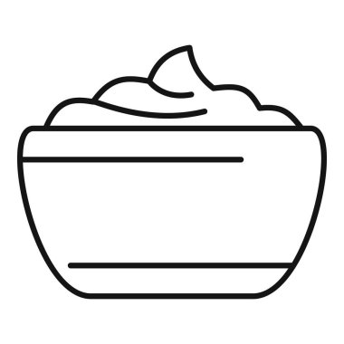 Ekşi kremalı ya da krem peynirli basit bir kase simgesi.