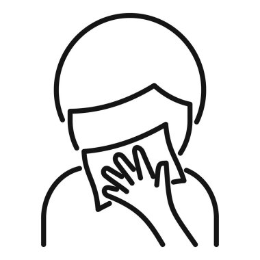 İnsan, mikrop bulaşmasını önlemek için antibakteriyel ıslak mendille yüzünü temizliyor.