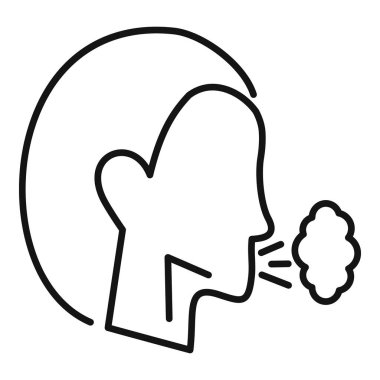 Bir insan kafasının basit siyah beyaz çizgisi zorla nefes veriyor.