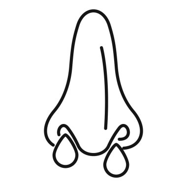 Burun çizgisi ikonu, soğuk semptom sembolü, grip çizimi