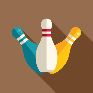 Üç bovling lobutu içeren minimalist vektör illüstrasyonu, eğlence ve eğlence içeriği için ideal