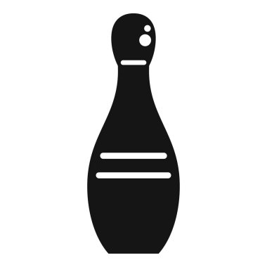 Bowling konseptini temsil eden, dimdik duran basit bir siyah bovling iğnesi.