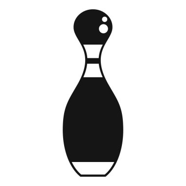 Beyaz arka planda izole edilmiş basit bir şekilde duran siyah bovling iğnesi