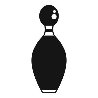 Siyah siluet simgesi ayakta duran bir bovling iğnesi