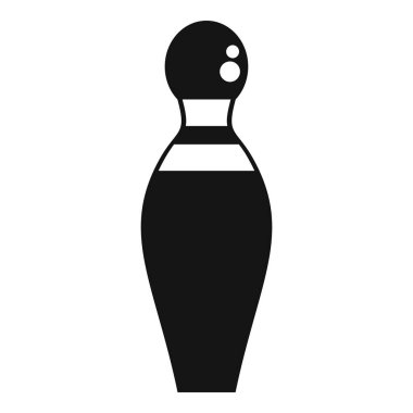 Siyah siluet simgesi beyaz arka planda tek başına ayakta duran bir bovling lobutu.