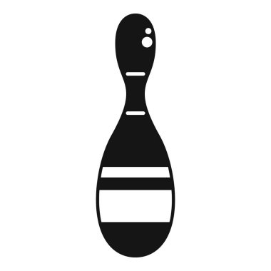 Ayakta duran bir bovling iğnesinin siyah siluet simgesi, basit ve minimalist tasarım