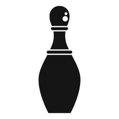 Beyaz arka planda izole edilmiş, basit bir siyah bovling simgesi