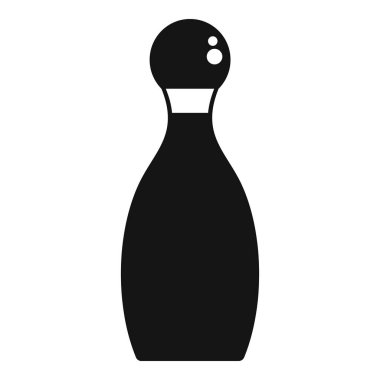 Beyaz arka planda siyah bir bovling pimi var.