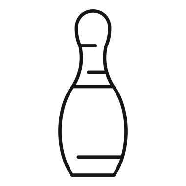 Beyaz arkaplanda izole edilmiş basit bir bovling iğnesi taslak simgesi