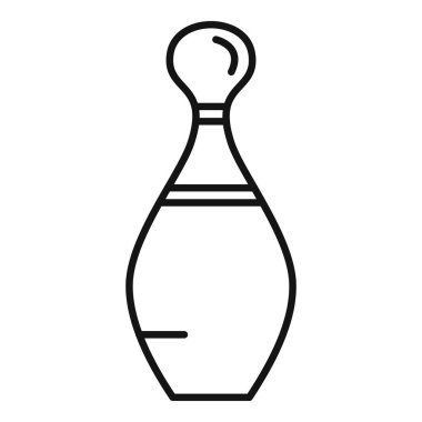 Bowling salonlarını, ligleri ve turnuvaları temsil etmek için mükemmel olan basit siyah-beyaz çizgili bir iğne ikonu.