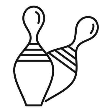 İki bovling lobutunun basit ve minimalist çizgisi, bowling sporunu temsil etmek için mükemmel.