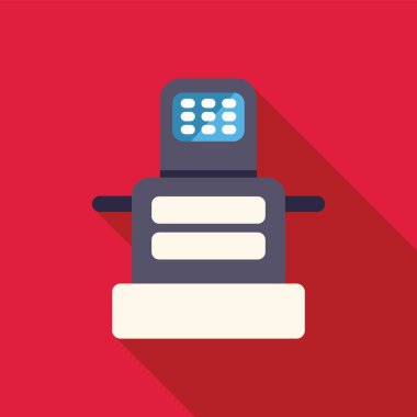 Modern kahve makinesi aynı anda iki fincan kahve yapıyor, yakın plan, kırmızı zemin üzerinde.