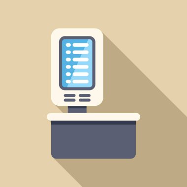 Hastane koridorunda boş bekleme listesi olan tıbbi ekipmanlar duruyor.