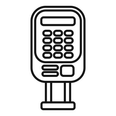 Bir ödeme terminalinin ana simgesi kürsüde duruyor.