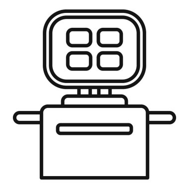 Bir ultrason cihazının satır simgesi, sıkça sağlık hizmetlerinde tıbbi durumların teşhisi ve izlenmesinde kullanılır.