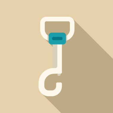 Uzun gölgeli hızlı çizgili karabina bej arka planda izole edilir