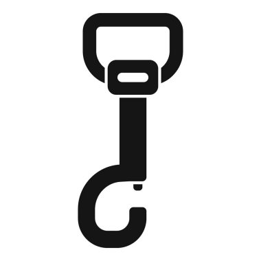 Bir karabinanın siyah silueti, dağcılık ve tırmanma faaliyetleri için gerekli ekipman