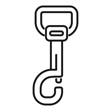 Karabina kilitleme simgesi güvenli dağ tırmanışı için güvenli tırmanma teçhizatını temsil ediyor