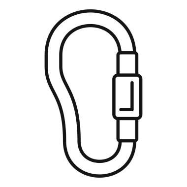 Tırmanma karabinasının bu simgesi yürüyüş ve dağcılık için gerekli güvenlik teçhizatını temsil eder.