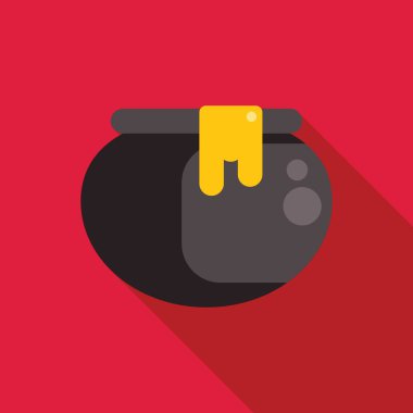 İçinde sihirli bir iksir olan kara kazan cadılar bayramı konsepti için aşağı damlıyor.