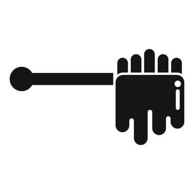 Balla kaplı bir bal kaşığının siyah silueti, bal ile ilgili kavramları temsil etmek için ideal.