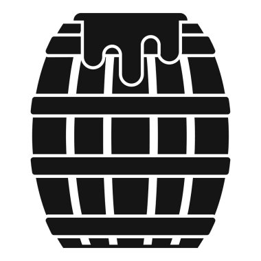 Klasik ahşap fıçı taze toplanmış bal ile dolup taşıyor, doğal tatlılığı ve bolluğu simgeliyor.