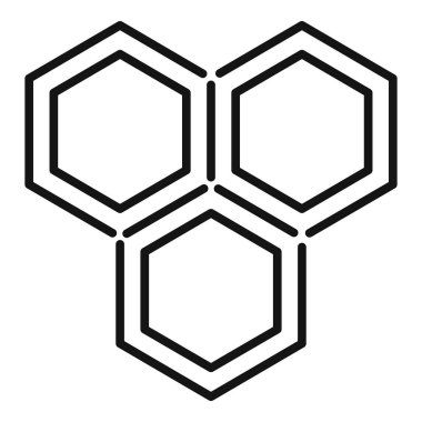 Üç bağlantılı altıgen tarafından oluşturulan bal peteği yapısının basit simgesi