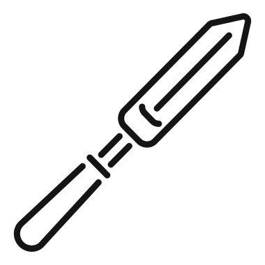 Beyaz arka planda kalın siyah çizgili basit bir tereyağı bıçağı simgesi