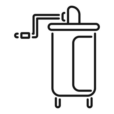 Eski moda tereyağı çalkantılarının çizimi, süt ürünleri, tarih veya geleneksel gıda üretimi ile ilgili projeler için mükemmeldir.