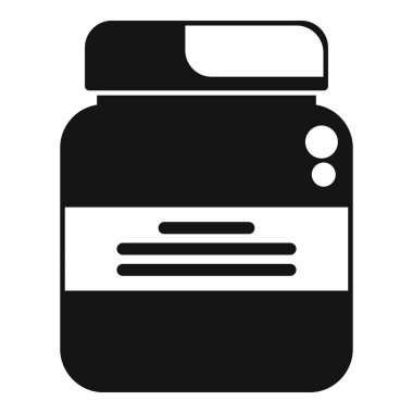 Spor beslenme etiketli kapalı plastik kavanoz beyaz arkaplanda izole ediliyor