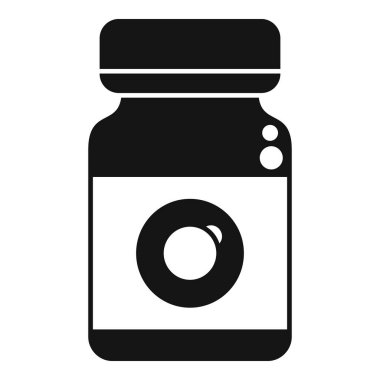 Bir kavanozun içinde çözeltiye batırılmış kontakt lens içeren simgesi.