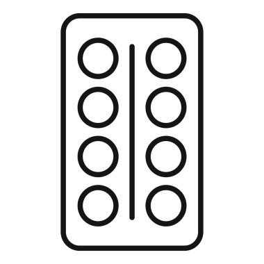 Su toplayan bir pakette ilaç ve sağlık hizmetlerini temsil eden yuvarlak hapların basit çizgileri.