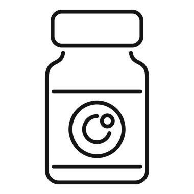 Spor beslenmesi içeren bir kavanozun basit siyah çizgi simgesi, sporcular tarafından spor yapmak ve vücut geliştirmek için kullanılır.