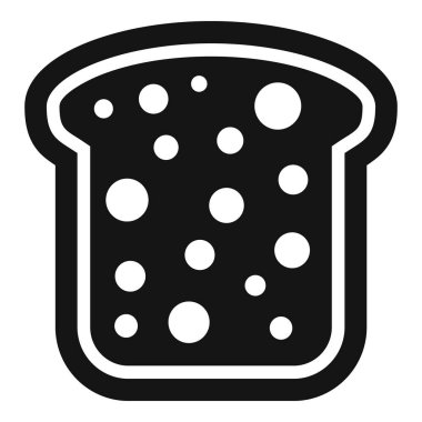 Bir fırın ürününü temsil eden baloncuklu ekmek diliminin basit vektör simgesi