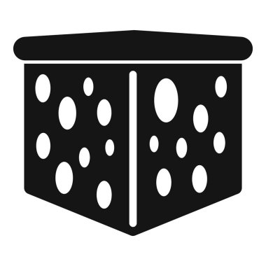 Kare peynir bloğunun bu vektör simgesi süt ürünlerini, yiyecekleri ve daha fazlasını temsil etmek için mükemmeldir.