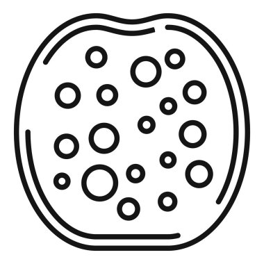 Dilimlenmiş salamın yağ lekeli basit vektör çizgisi simgesi