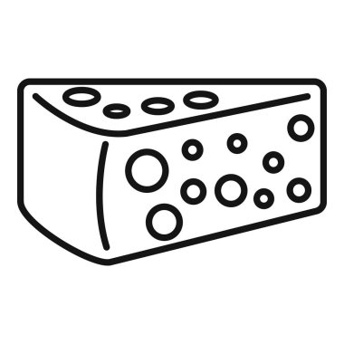 Süt ürünlerini temsil eden delikli peynirin basit vektör simgesi