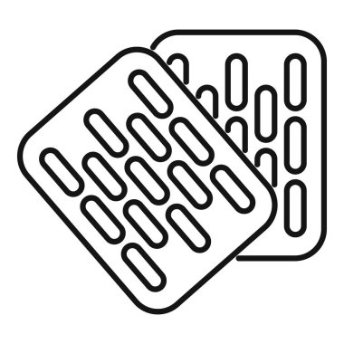 İlaç ve ilaç ürünlerini temsil eden, su toplayan bir ilaç paketinin simgesi.