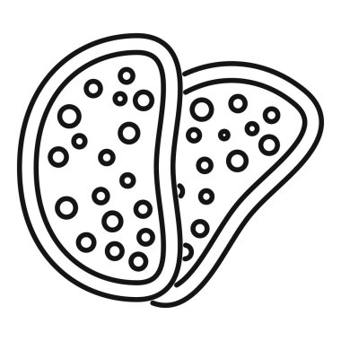 Ekmek kırıntılarını göstererek ikiye bölünmüş bir ekmek çizgisi.