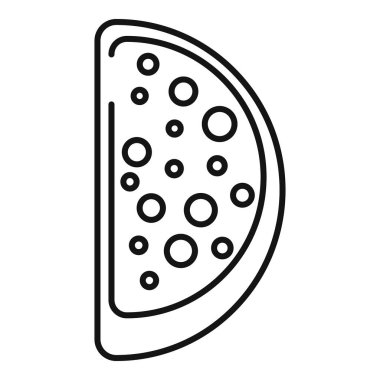 Yarım dilim pizzanın basit çizimi, pizzacı logosu ya da İtalyan yemek markası için mükemmel.