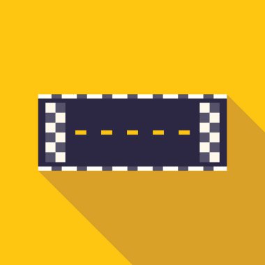 Yarışma konseptini temsil eden sarı arkaplanda boş bitiş çizgisi işareti