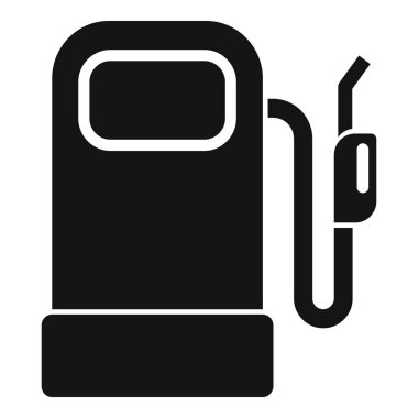 Benzin istasyonu pompasının siyah silueti yakıt ikmali ve enerji tedarik kavramını temsil ediyor.