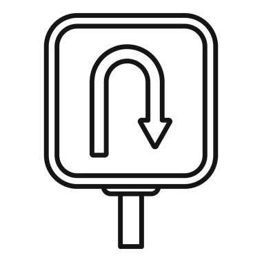 U dönüşü trafik levhası yolda takip edilmesi gereken yönü gösteriyor