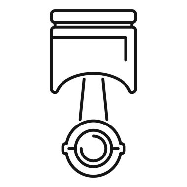 Otomotiv pistonunun hareket halindeki basit taslak simgesi, otomotiv endüstrisinin güç ve mekaniğini temsil ediyor.