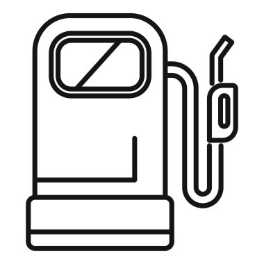 Benzin istasyonundaki pompanın basit doğrusal simgesi.