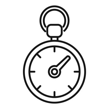 Cep saatinin basit çizgi simgesi, geçen zaman kavramını sembolize ediyor