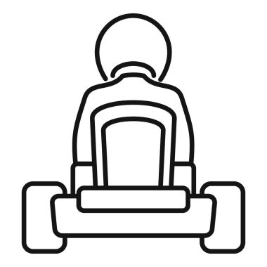 Karting yapan bir sporcunun arka plandan go kart sürüşünün minimalist çizgisi simgesi