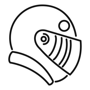 Motosiklet kaskının basit bir çizgisi çizimi, güvenlik teçhizatının önemini vurgulamak.