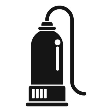 Vakum ereksiyon cihazının siyah ve beyaz vektör çizimi, ereksiyon bozukluğunu tedavi etmek için kullanılan tıbbi bir araçtır.