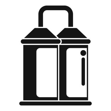 Çift biyo-reaktörün siyah silueti. Biyoyakıt üretiminde mikro alg yetiştirmek için kullanılan laboratuvar ekipmanları.